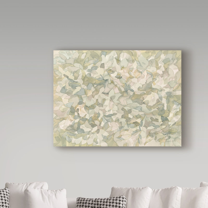 « feuilley abstract », reproduction de peinture à l’acrylique sur toile tendue, H 14 po x l 19 po x P 2 po