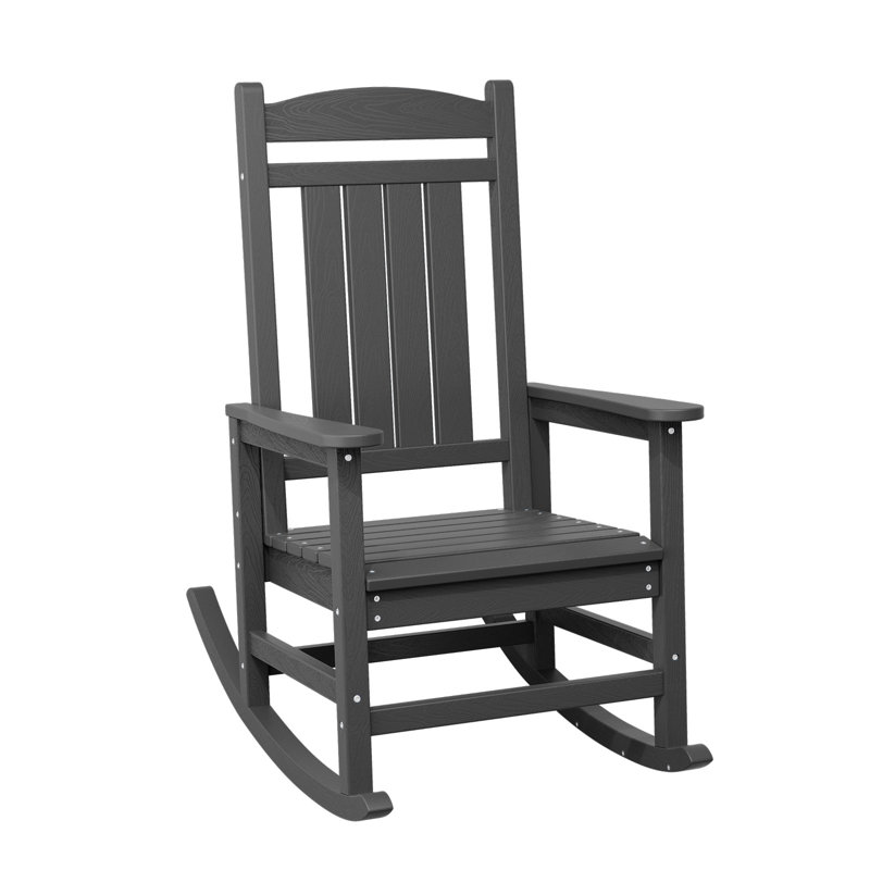 Chaise berçante en PEHD Adirondack, Gris
