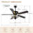 Engebretson 52 Inch Black Glam Crystal Ceiling Fan with Lights and Remote, 6 Speeds DC Motor Reversible Modern Chandelier Ceiling Fan-2037183962