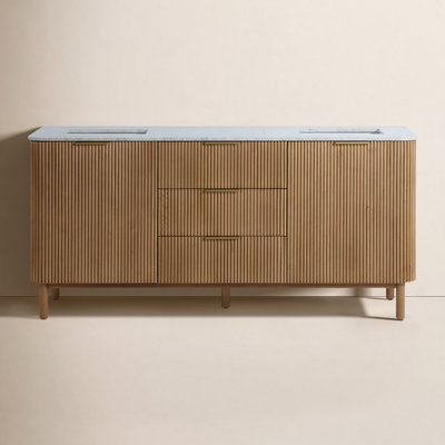 Nova 72" Carrara Marble Double Bathroom Vanity