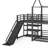 Kids Twin Metal House Bunk Bed with Storage Stairs and Slide-1421931176-1416927063