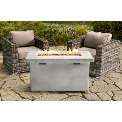 Lsi Fully Assembled 2 Person Seating Group With Firepit And Sunbrella Cushions