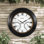 Grande horloge murale contemporaine contemporaine avec thermomètre imperméable illuminé, 24 pouces