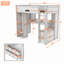 Lit mezzanine en bois avec bureau intégré, garde-robe, ports de chargement USB et bande lumineuse à DEL-133529525-133529526