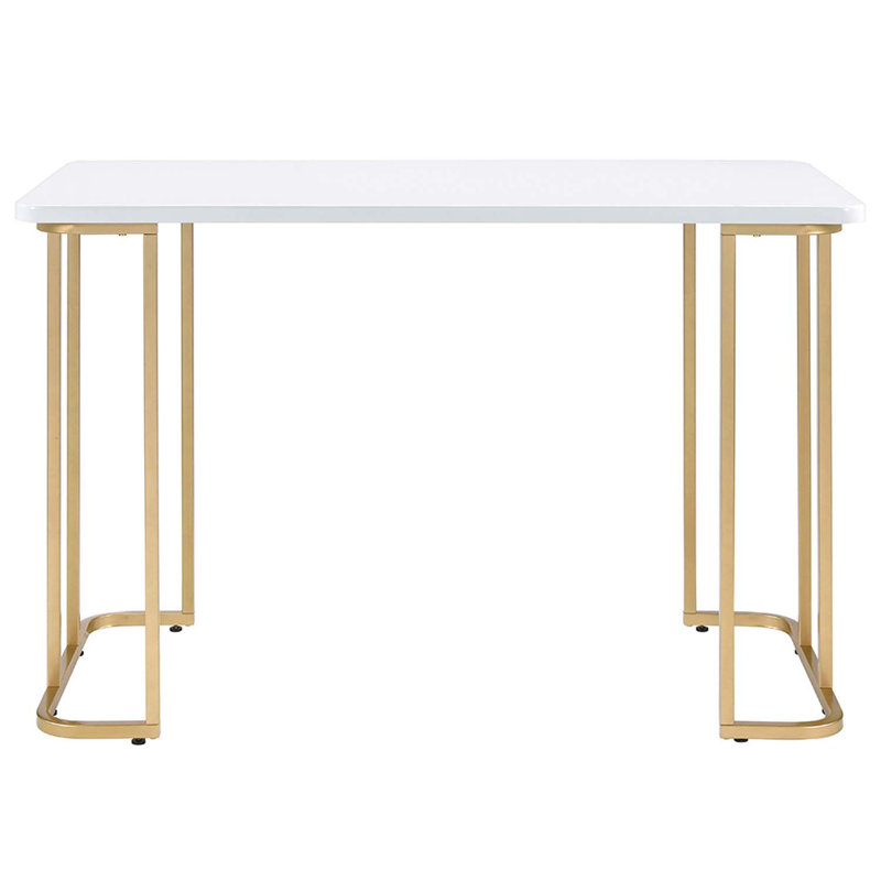 Bureau Estie, finition blanche et or