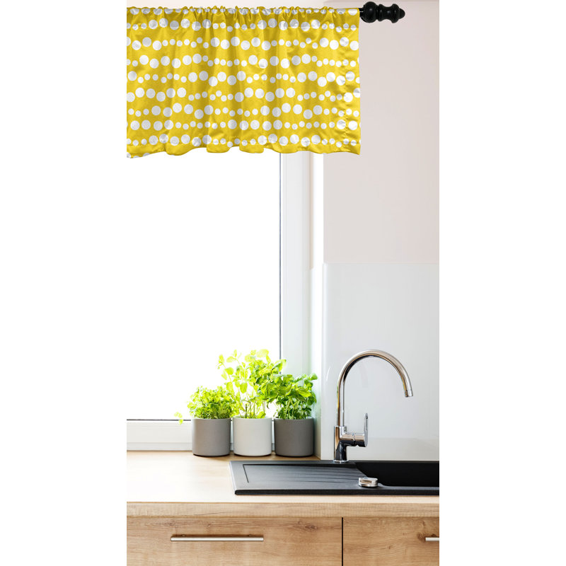 Cantonnière jaune et blanche Ambesonne, L 42 po x L 18 po