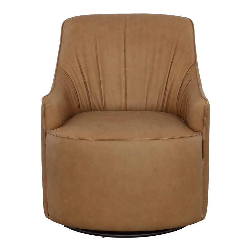 Gisele Leather Swivel Club Chair