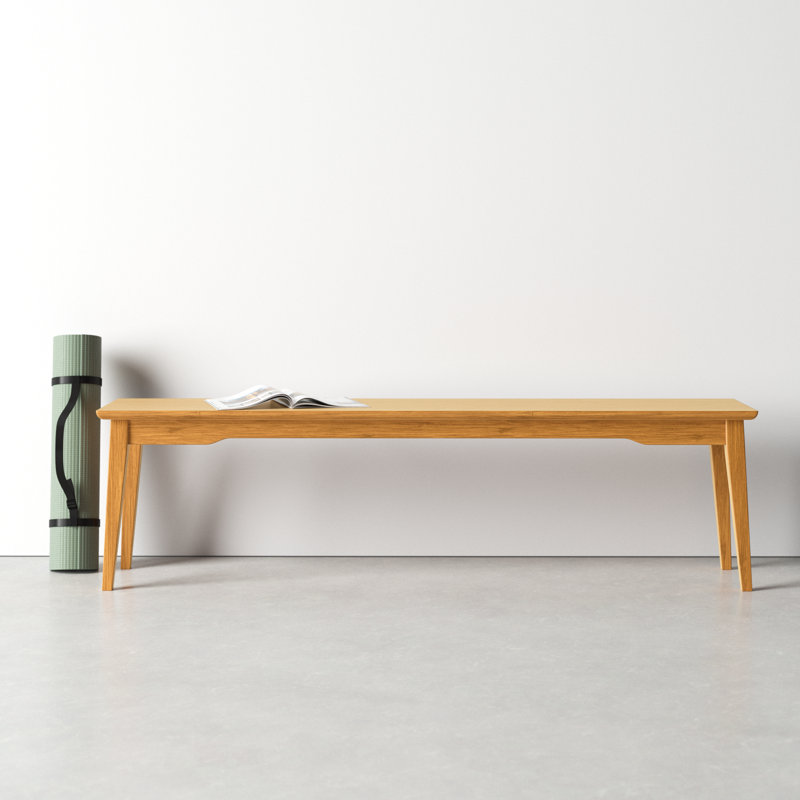 Lacey 48"-64" Solid Wood Bench, Caramelized, 17.5" H x 64" W x 14" D