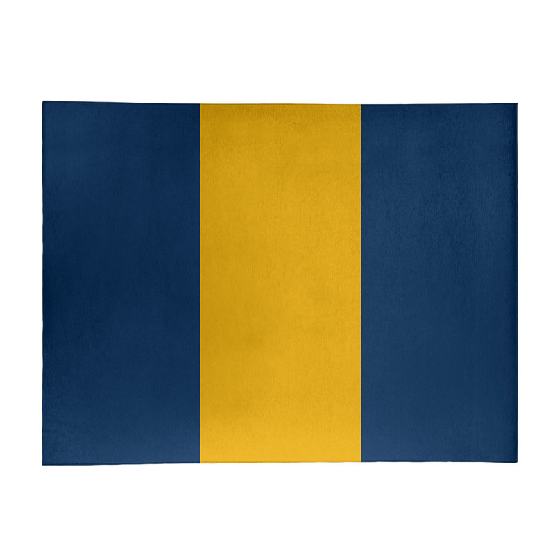 Tapis bleu/jaune, Rectangle 5 pi x 7 pi