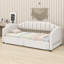 Extendable Upholstered Daybed With Storage Drawers And LED Light-278731114