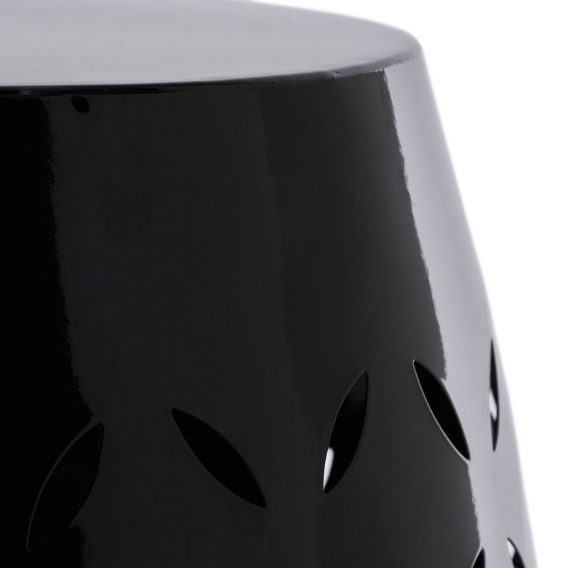 12" Accent Side Table, Cylindrical Design End Table For Living Room, Black