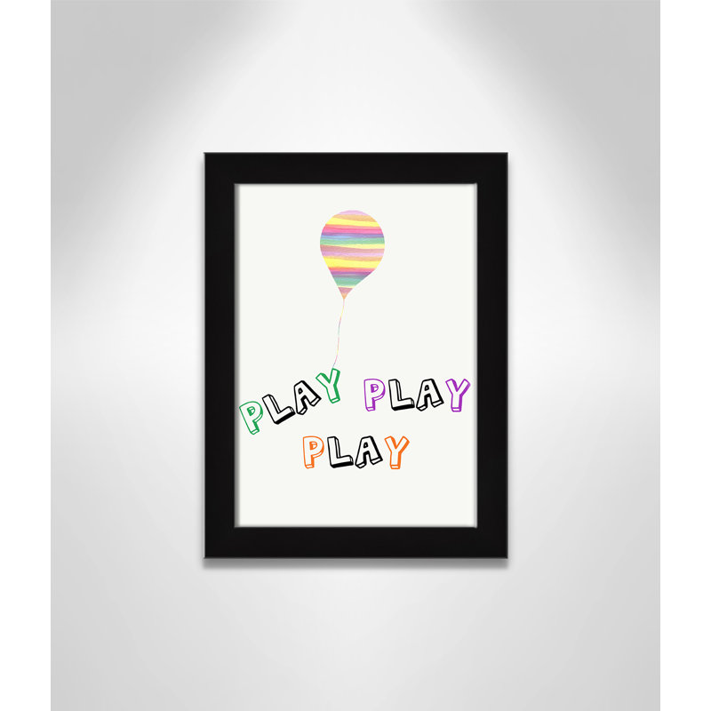 Play Play Play, impression sur papier, H 14 po x l 10 po x P 0,6 po, Encadré plat noir