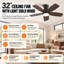 Ventilateur de plafond standard à DEL 5 pales de 42 po avec télécommande et ensemble d'éclairage pour salon-137790779