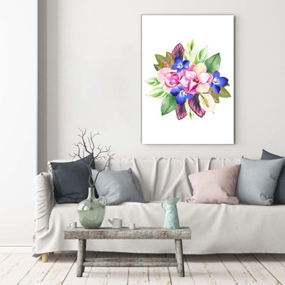 Bouquet Of Flowers - Wrapped Canvas Print