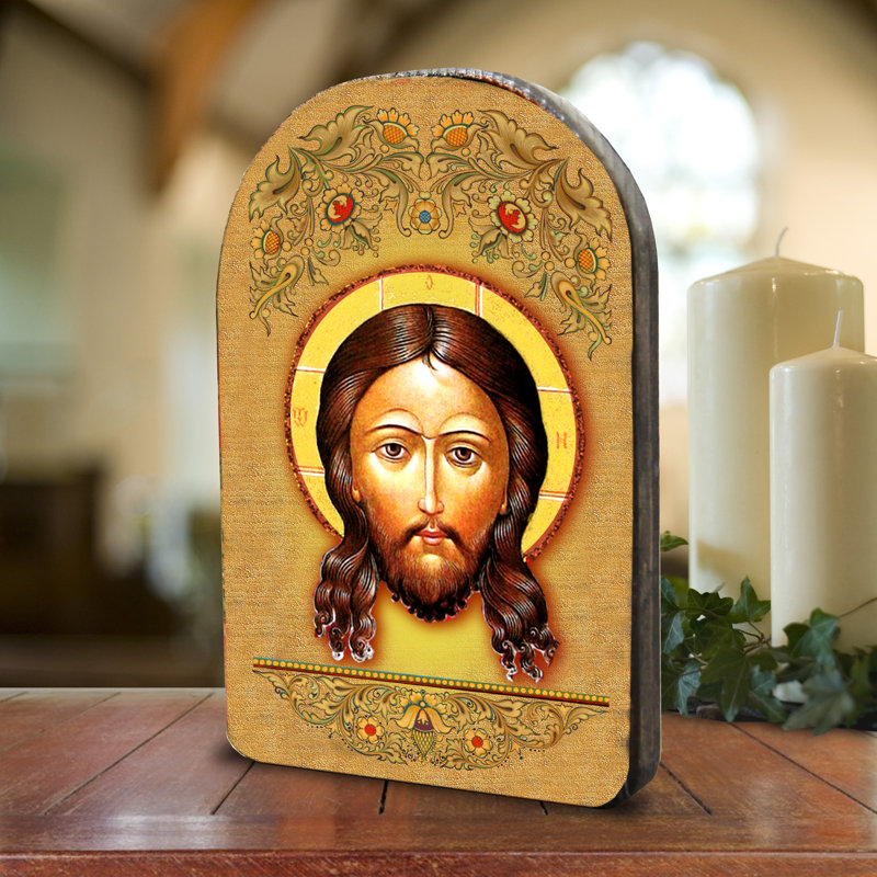 The Holy Face Gold Plated Arch Shaped Icon | Museum Icons - G. Debrekht
