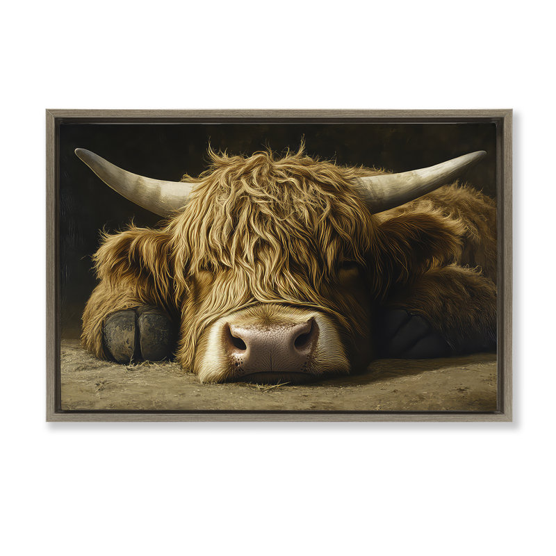 Cadre flottant Sleeping Highland, H 21 po x l 31 po, Montalcino orme flottant encadré