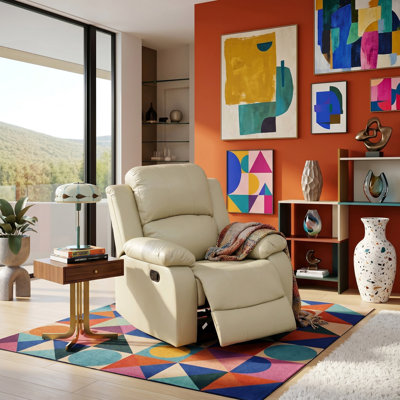 Fauteuil de repos manuel Solvik en cuir végétalien rouge (1 pièce)