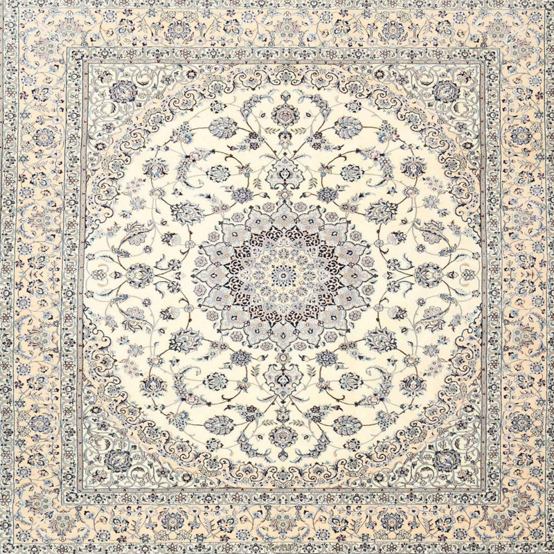 Tapis traditionnel noir / beige Goldmann, Rond 5 pi