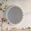 Miroir mural festonné rond, cadre ondulé blanc pour le salon, la chambre à coucher, décor de salle de bain | Idée de cadeau