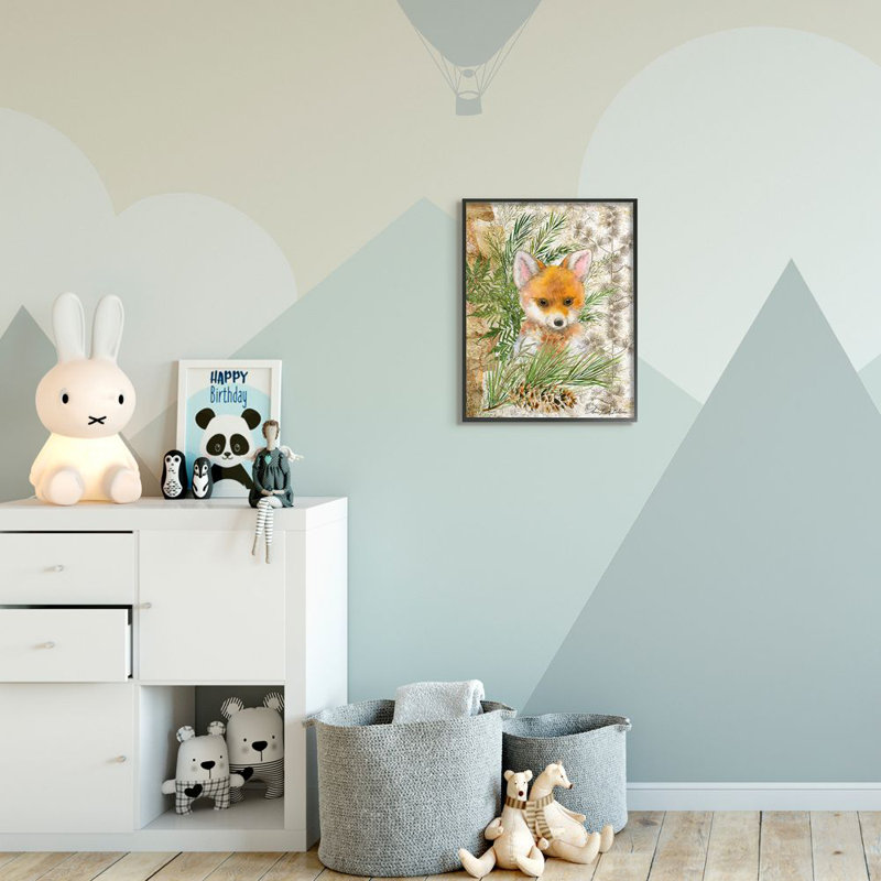 «Fox Forest Animal Children» par Sherri Buck Baldwin - impression d'art graphique, H 20 po x l 16 po x 1,5 po