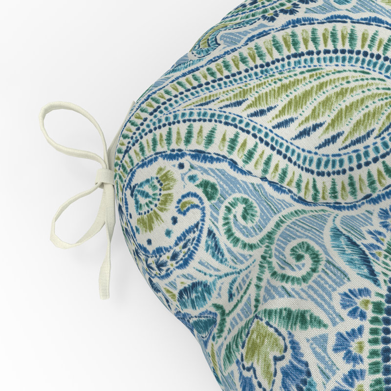 Coussin de chaise en osier intérieur / extérieur Bungalow Rose Paisley