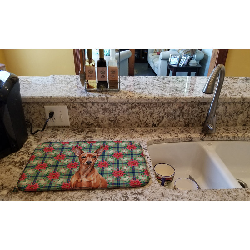 Tapis de séchage rouge Mini Pinscher