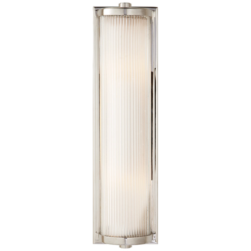 Thomas O'Brien Dresser Long Glass Rod Light, Polished Nickel