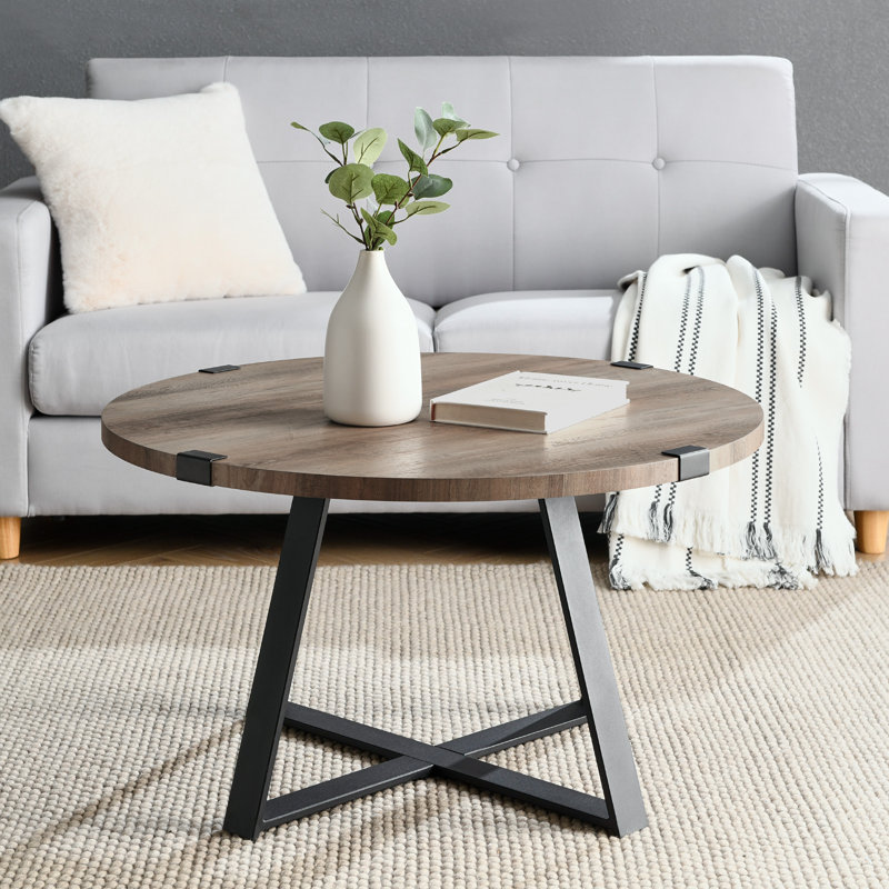 Irvine Cross Legs Coffee Table, Grey Wash