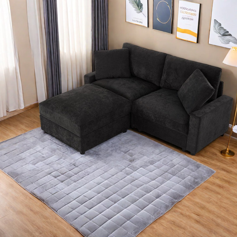 Canapés modulaires peu encombrants avec rangement, polyester durable, conception moderne pour salle familiale