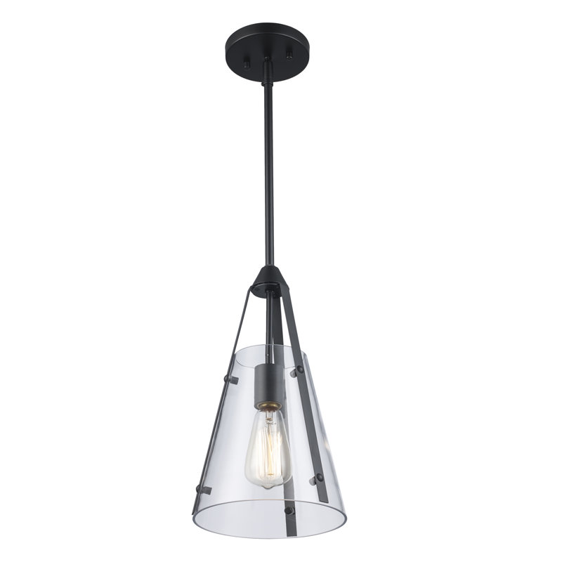 - Light Cone Pendant, 1, 11.5" H x 18" W x 11.5" D, Black