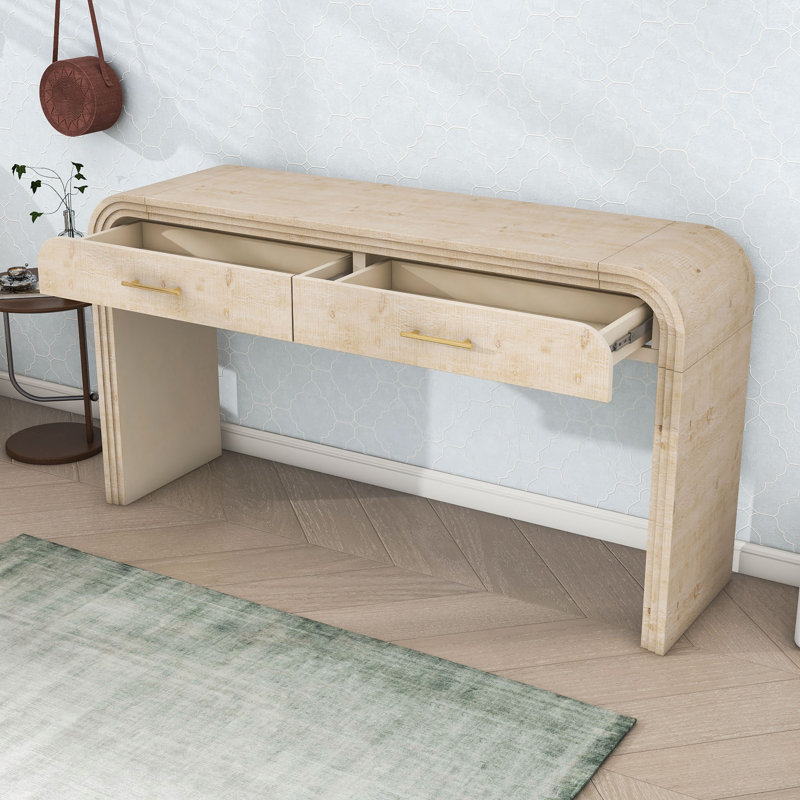 Console en bois avec tiroirs de rangement, Bois naturel délavé