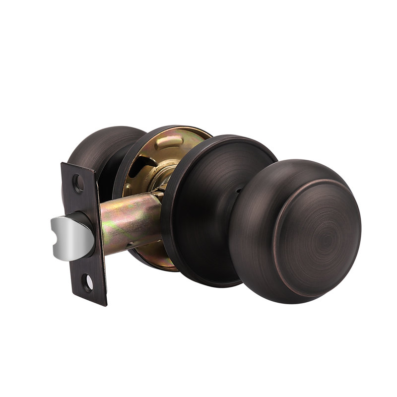 Privacy Door Knobs with Round Rosette, Oil Rubbed Bronze, Passage (Hall & Closet)