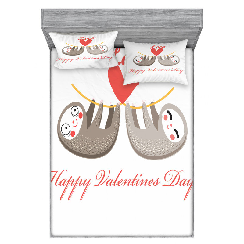 Sloth Microfiber Sheet Set, Queen Sheet Set + Fitted Sheet + 2 Pillowcases