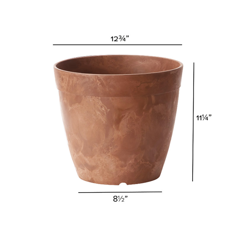 Nashville Pot Planter, Rust, 11.25" H x 12.5" W x 12.5" D