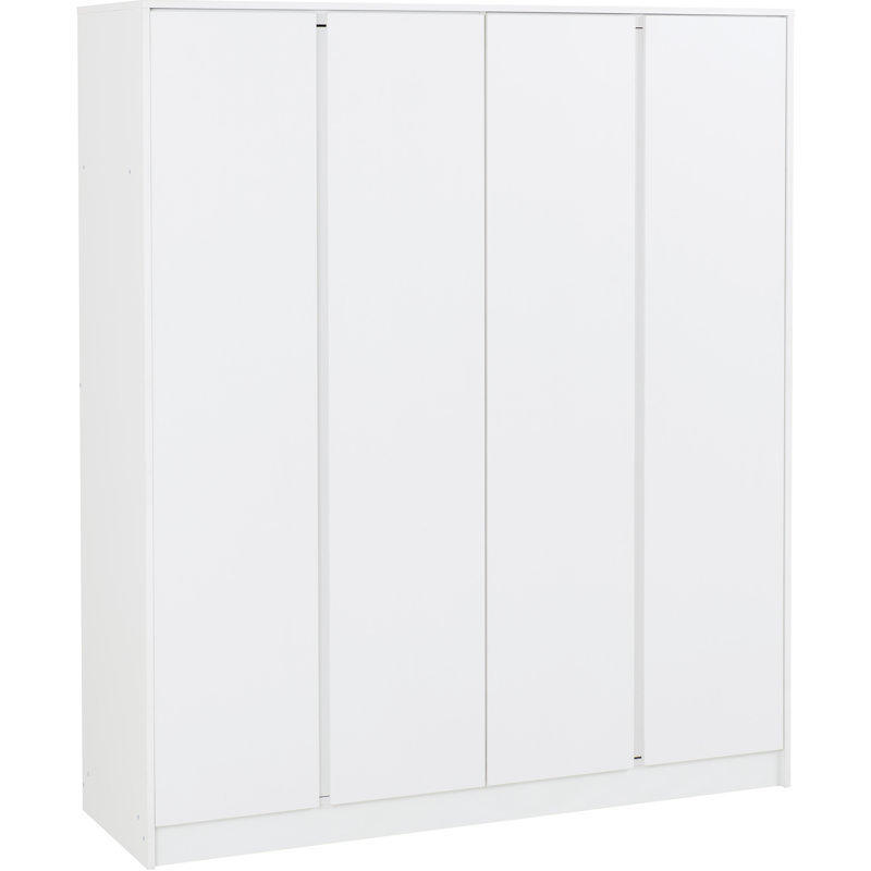 4 Door Manufactured Wood Wardrobe, White
