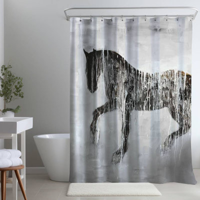 Elephant – African Wildlife – Polyester Shower Curtain, Dye Sublimation Print, 71" W × 74" L