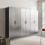 Contemporain 92,74 po Largeur de l'armoire de garage D (3) de 79,91 po de hauteur en gris métallique - Fonction, résistance à l'eau et à la chaleur, bandes à bords épais, tableau de qualité E0, tablette, support en métal double