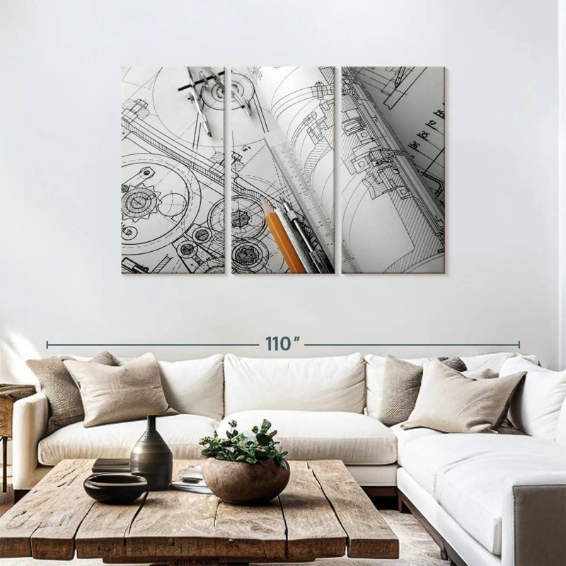 Senne Technical Drafts, 48" H x 74" W