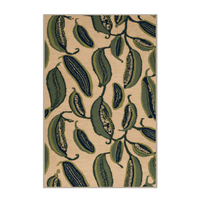 Washable Winged Beans Vegetables Area Rug