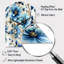 Blue Coastal Elegance Motif floral - horloge murale asymétrique florale en métal-104240958
