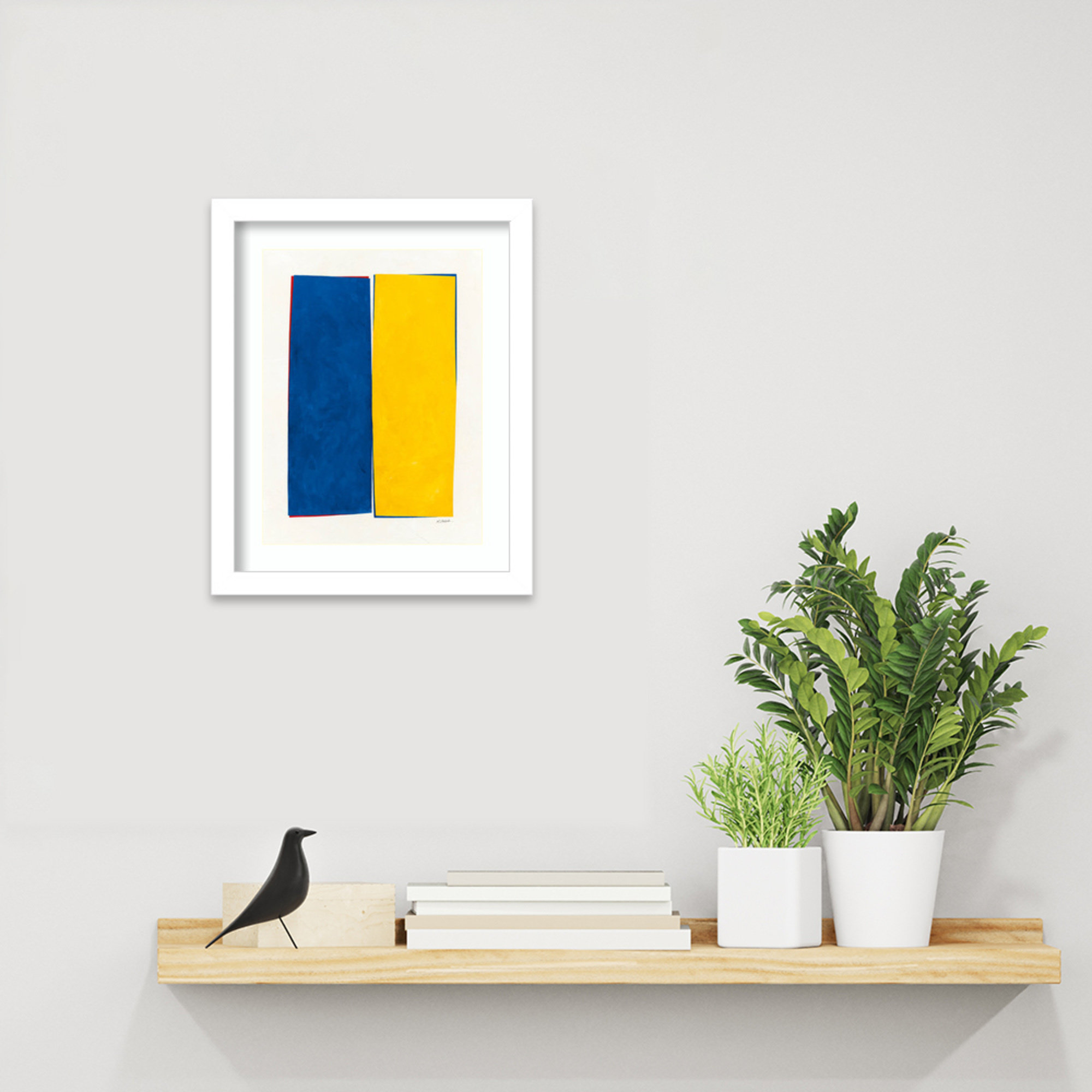 Monolithic I Wood Framed Wall Art Print, 13" H x 11" W, White Framed