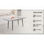 Table de salle à manger 47 po extensible à 63 po en MDF carré à motif de marbre blanc, cuisine industrielle moderne et table de salle à manger, équipée de pieds fuselés en métal noir