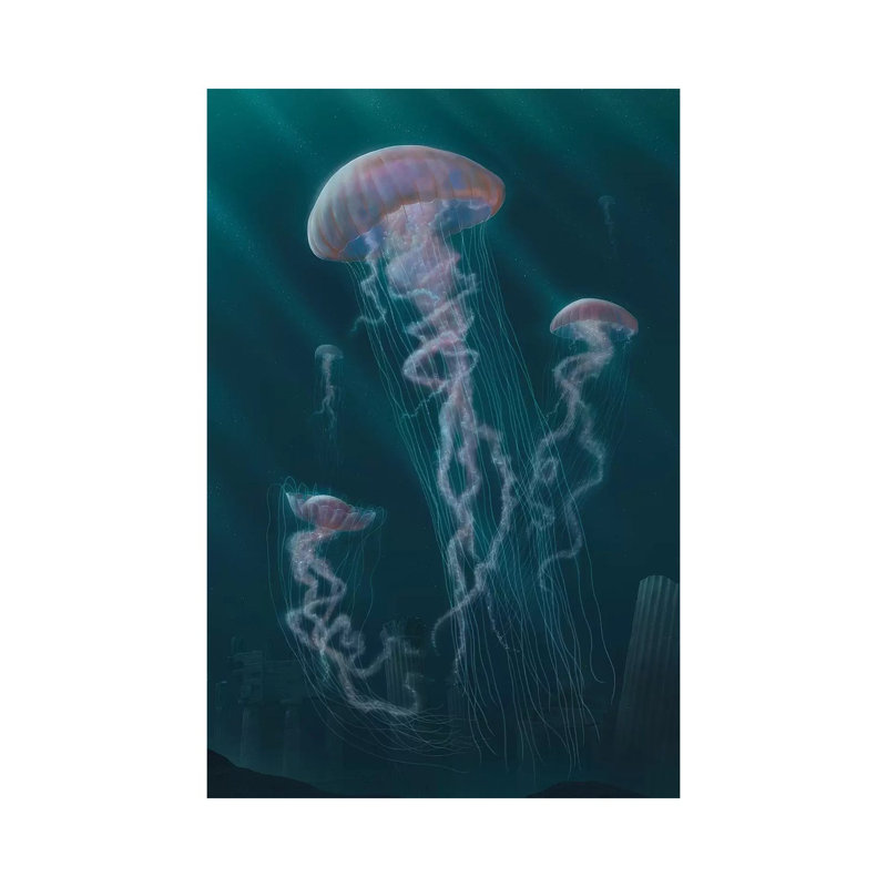Jellyfish by Vincent Hie - Wrapped Canvas Gallery-Wrapped Canvas Giclée, 101.6 cm H x 66.04 cm W x 1.91 cm D