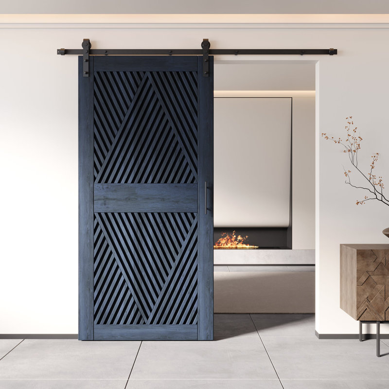Porte de grange à motif de losanges 26 po x 84 po Homquer Navy, 26 po x 84 po
