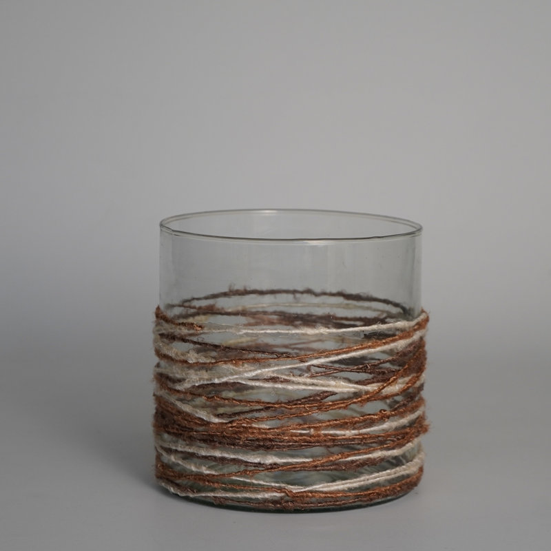 Dredon Glass Tabletop Votive Holder, Natural, 6" H x 6" W