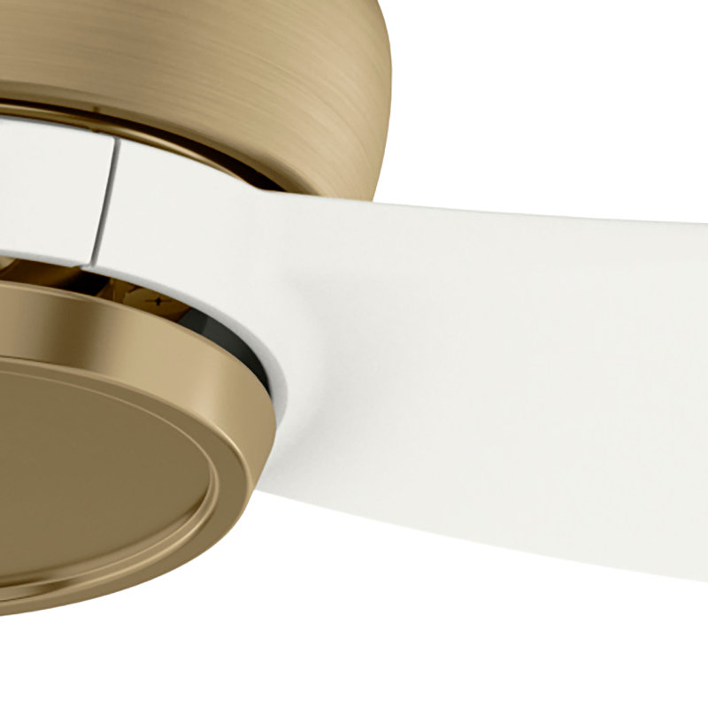 Casablanca 52 inch Eyla ENERGY STAR® Damp Rated Ceiling Fan and Wall Control and Handheld Remote, Brushed Gold