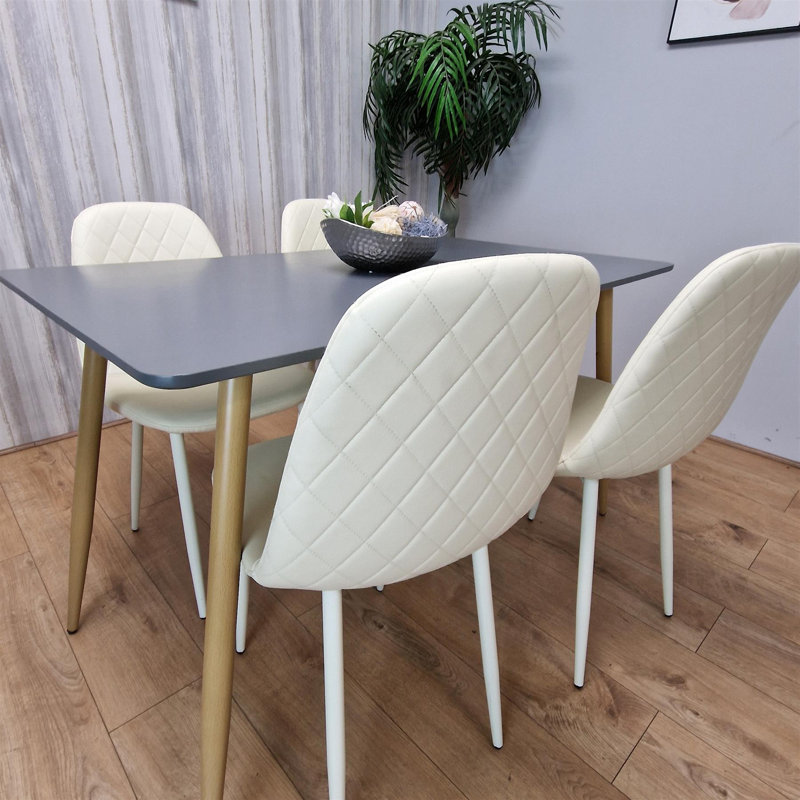 Morrice 4 - Person Dining Set, Cream, Grey