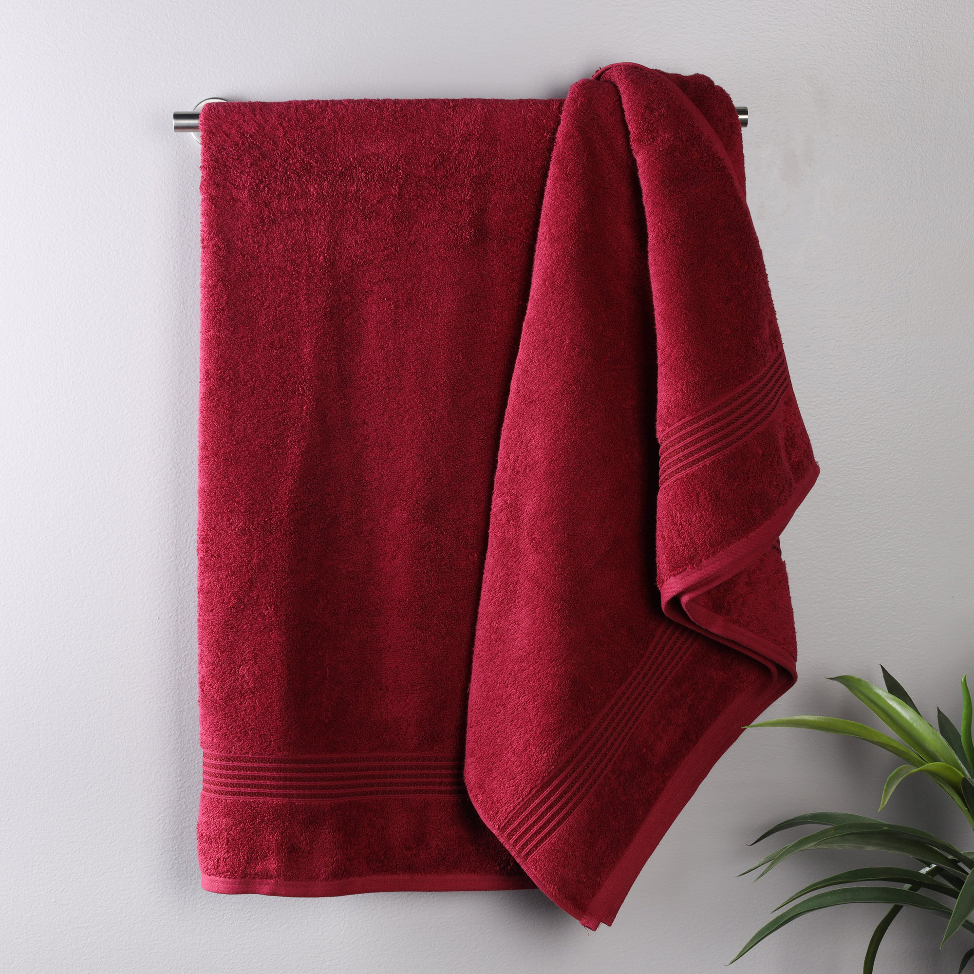 Oleg Egyptian-Quality Cotton Highly Absorbent Medium Weight Bath Sheet Set, Burgundy, Bath Towels - 2 Pack