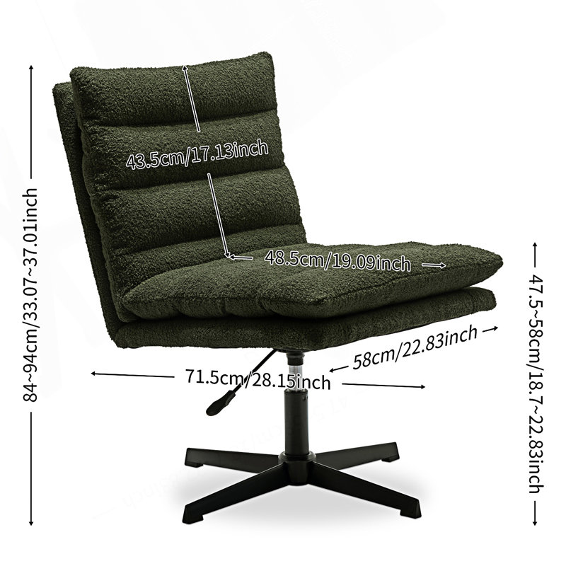 Chaise pivotante en tissu Teddy, Vert