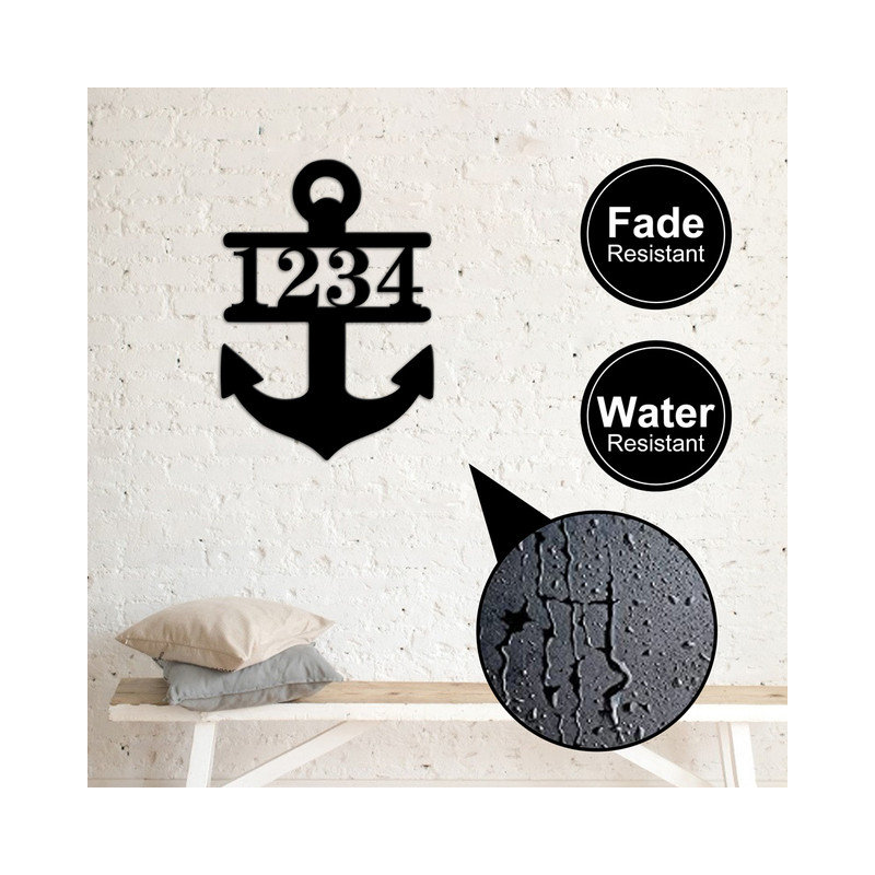 Burnis Water Resistant Steel Text & Numbers Wall Decor